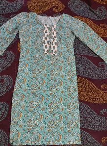 Beautiful Blue Paisley Print Kurti