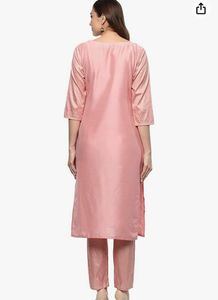 Pink Partywear Kurta Pent Set