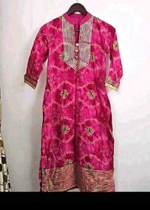 Elegant Pink Printed Kurta