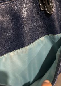 Coach Navy Leather Tote Bag