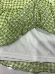 Green Checkered Long Sleeve Top