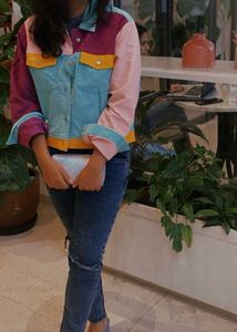 Color Block Button-Up Jacket