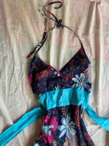 Boho Floral Halter Maxi Dress