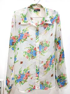 Floral Print Sheer Shirt