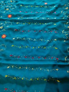 multi embroidered saree  with glitter