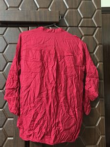 Red 3/4 Sleeve Blouse