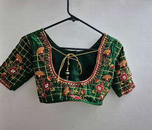 Crepe Saree &amp; Designer Blouse