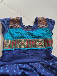 Beautiful Blue Polka Dot Ethnic Gown