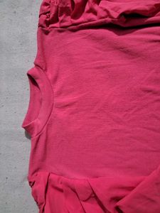 💗 Pink Ribbed Full-Sleeve Top – Stylish