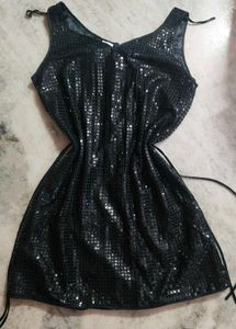 Sparkling Black Sequin Mini Dress