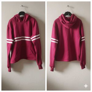 Maroon Striped Hoodie