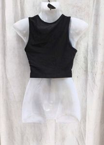 I. Chic Black Lace-Up Crop Top
