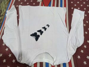 White Butterfly Long Sleeve Top