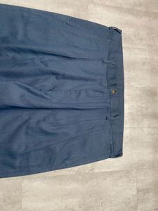 Men's Blue Pleated Casual Pants