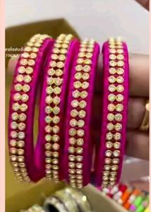 Elegant Pink Silk Thread Bangles any one pair