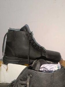 Black Lace-Up Combat Boots