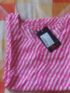 Vibrant Pink Striped Kurta Leheriya Kurt