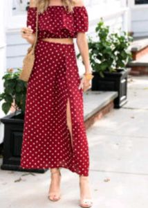 western top and skirt set.