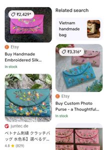Vietnamese hand-embroidered silk clutch purse