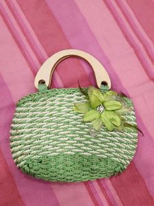 Green Woven Handbag