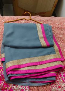 Saree WithDesigner Embroidered Blouse
