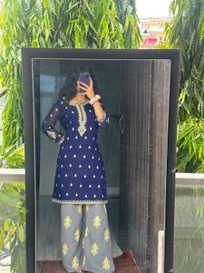 Elegant Blue &amp; Grey Kurta Set (XL, XXL)