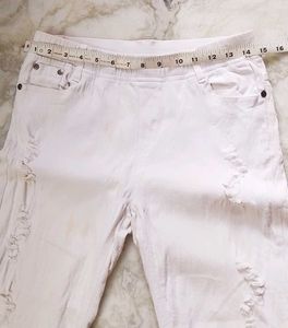 White denim cotton Ripped Jeans for girls/women