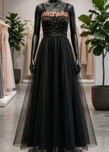 Elegant Black Sequined Gown