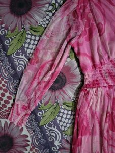 Women's Pink Floral Printed Midi Dress