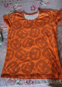 Orange Pumpkin Print Co-ord Set