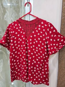 Red Floral Top