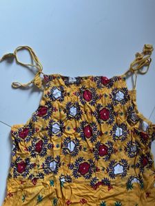 Boho Print Yellow Maxi Dress