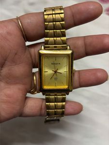Sonata Gold Tone Watch