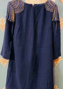 Stunning Embellished Navy Blue Tunic