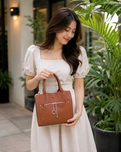 Imported Chic Brown Top-Handle Handbag