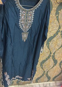 Embroidered Teal Kurta