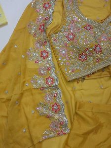 New Yellow choli with Palazzo and shrug