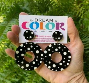 Handmade Polka Dot Statement Earrings
