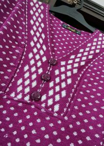 Purple Printed Woolen Kurti