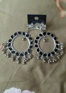 Beautiful Silver Oxidized Black Colour Earings...