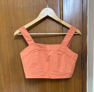 Orange Cropped Tank Top