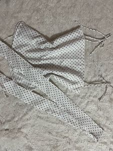 Y2K vintage Polka Dot top with Scarf