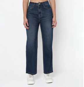 Women's High-Waisted Straight Leg Jeans