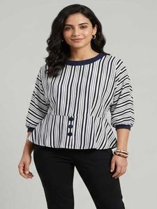 Striped Peplum Top