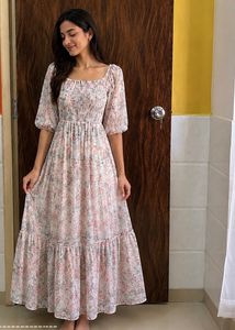 34 bust Chic Floral Print Maxi Dress women’s