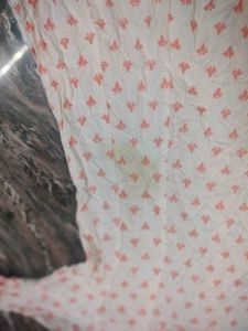 Elegant White &amp; Orange Printed Kurta