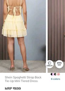 Brand new Shein Yellow Tiered Mini Dress