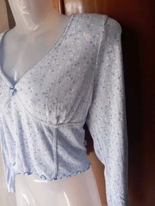 Cute Blue Floral Top