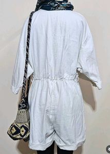 White Denim Romper