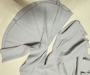 Grey Bell Sleeve Peplum Top